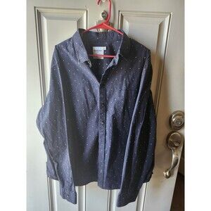 Goodfellow & Co Men’s Navy  Mini Square Button-Up Shirt – Long Sleeve, Size 2XL